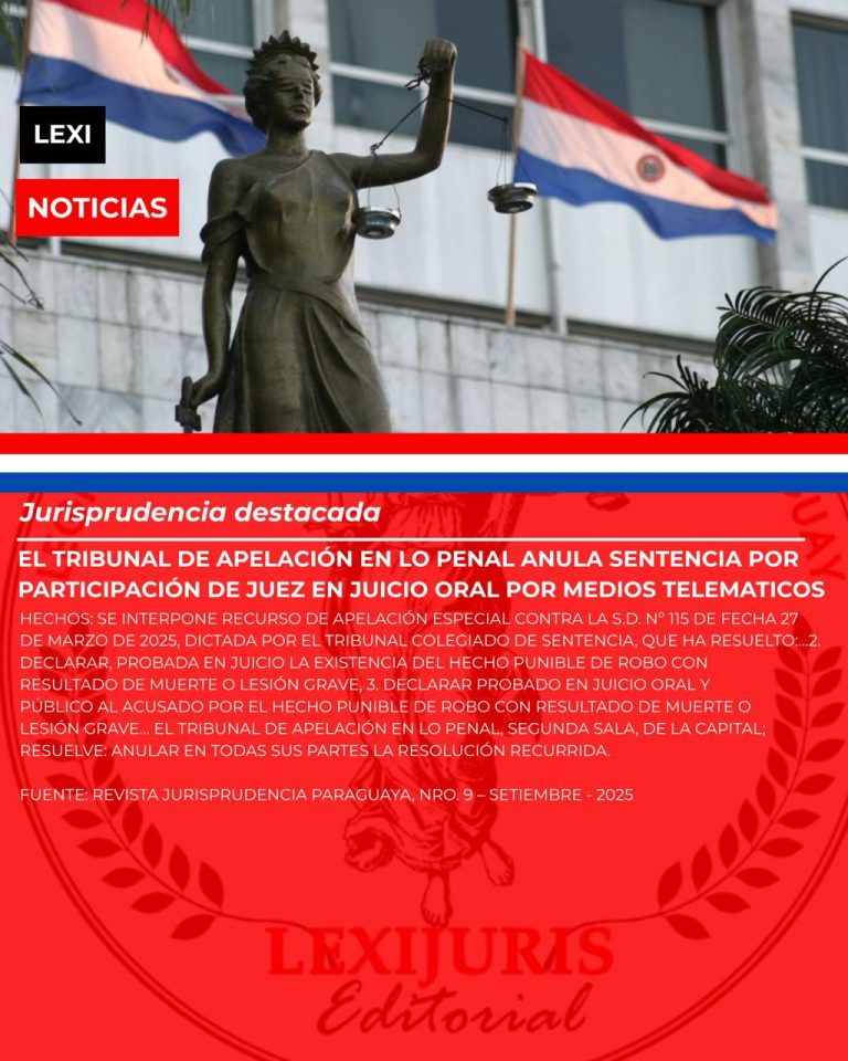 EL TRIBUNAL DE APELACIÓN EN LO PENAL ANULA SENTENCIA POR PARTICIPACIÓN DE JUEZ EN JUICIO ORAL POR MEDIOS TELEMATICOS